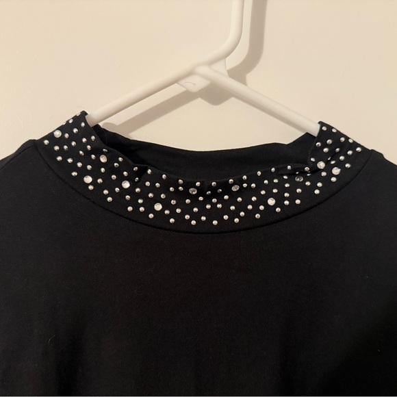 Lane Bryant Black Long Sleeve Top with Embellished Neckline, Size 18/20 - Picture 2 of 5